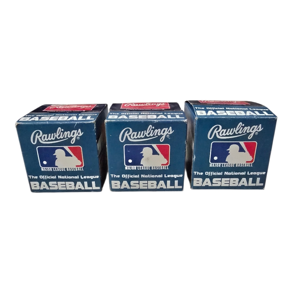 Rawlings 1985 MLB Blue Baseball Box Trio